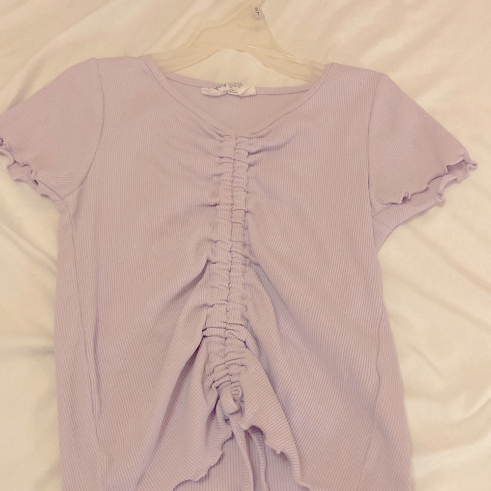H and M purple sinched shirt